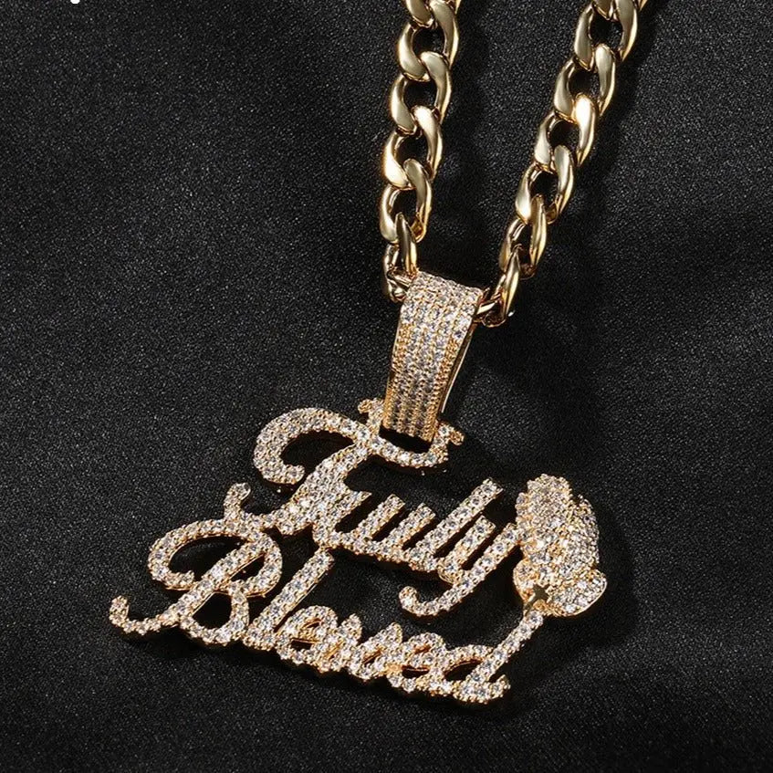 Truly Blessed Praying Hands Pendant Letter Necklace nowadaysfashion
