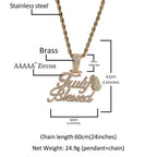 Truly Blessed Praying Hands Pendant Letter Necklace nowadaysfashion