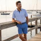 Tuna Performance Polo Light Blue Navy White Water Life