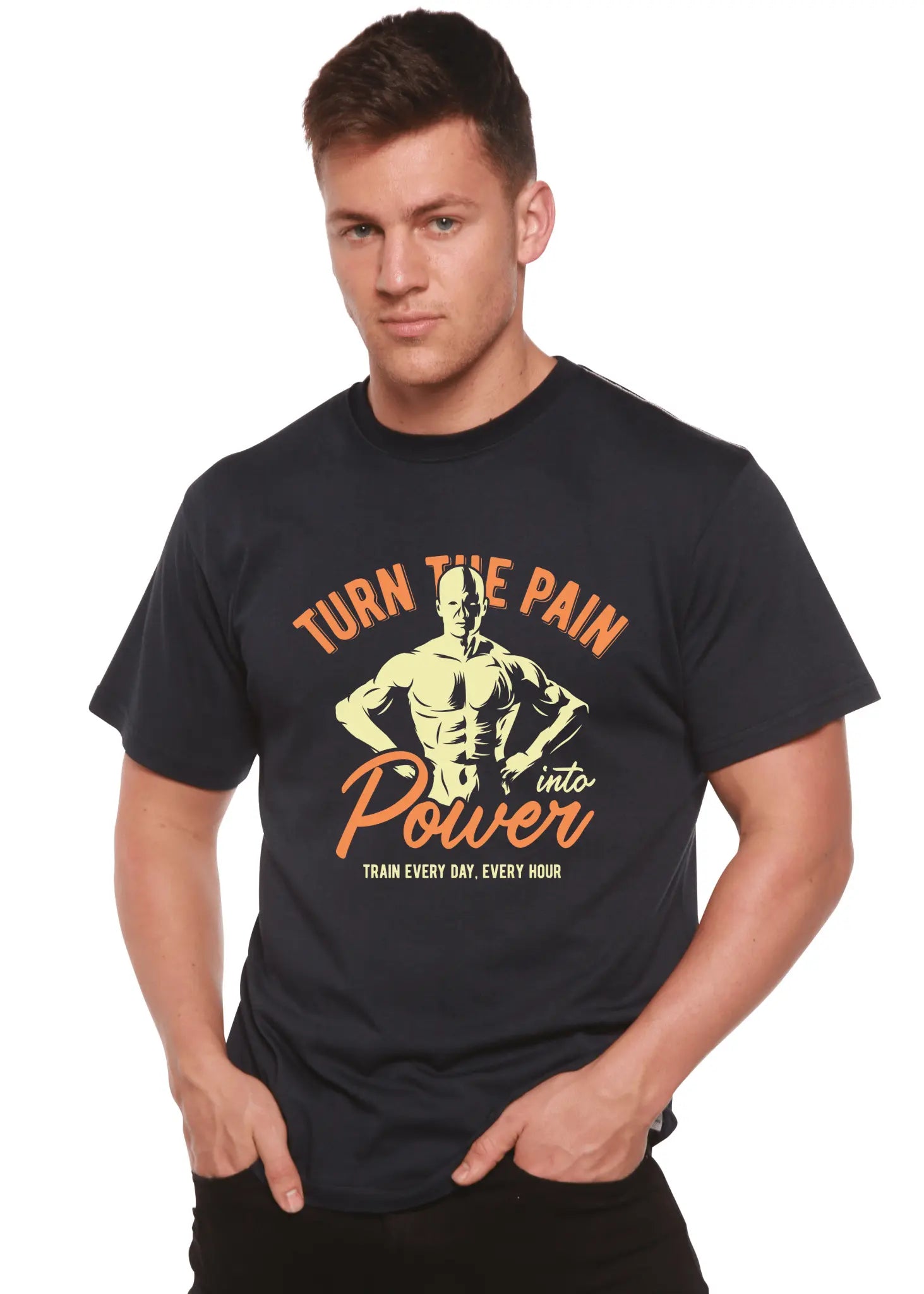 Turn The Pain Men's Bamboo Viscose/Organic Cotton Short Sleeve Graphic T-Shirt - Blade & Thread