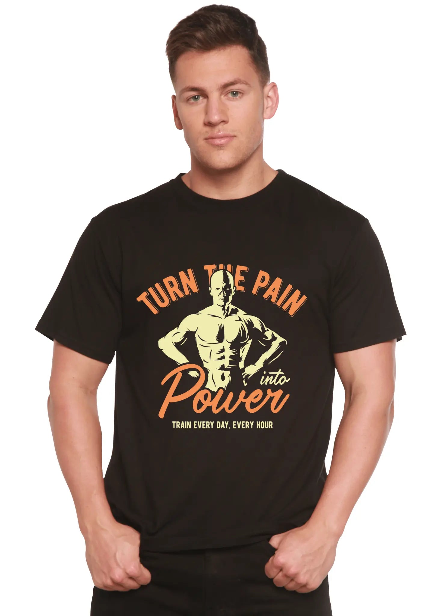 Turn The Pain Men's Bamboo Viscose/Organic Cotton Short Sleeve Graphic T-Shirt - Blade & Thread