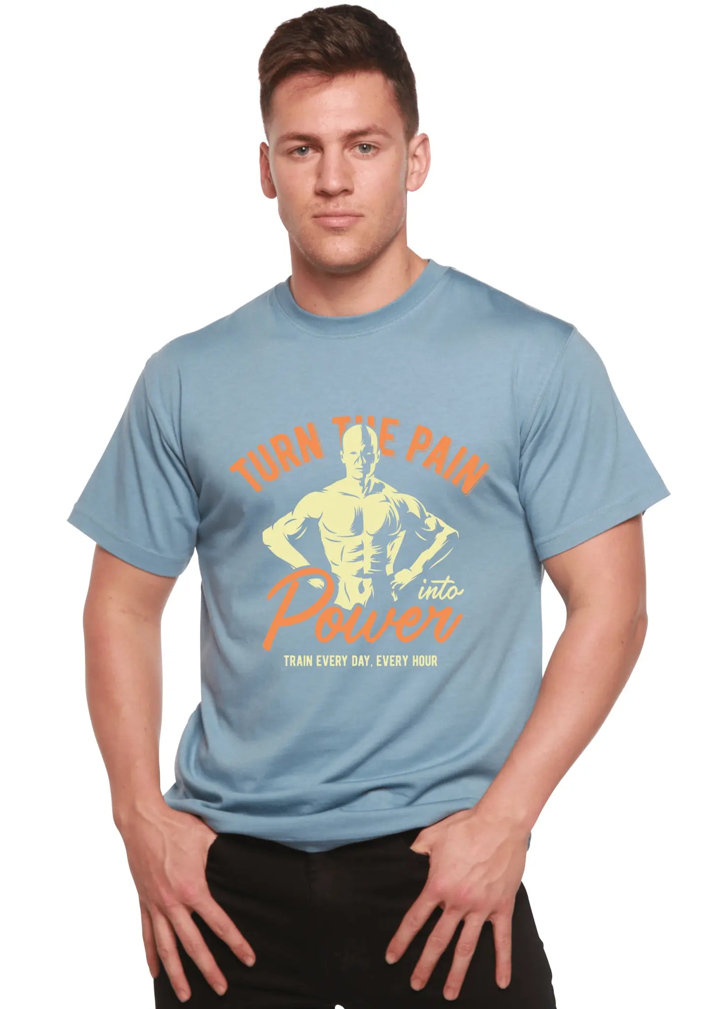 Turn The Pain Men's Bamboo Viscose/Organic Cotton Short Sleeve Graphic T-Shirt - Blade & Thread