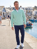 Turnberry Quarter Zip Smooth Knit White Water Life