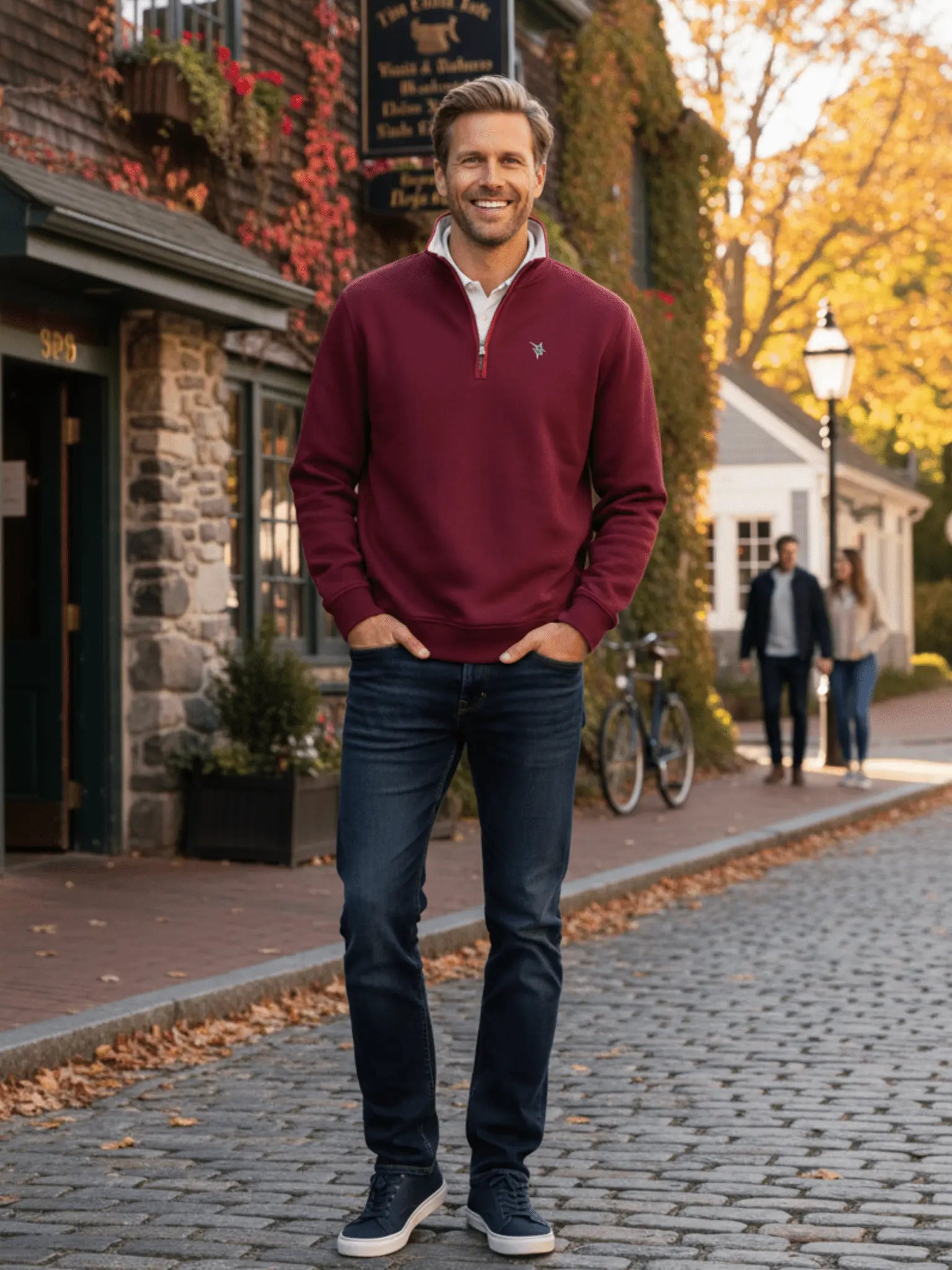 Turnberry Quarter Zip Smooth Knit White Water Life
