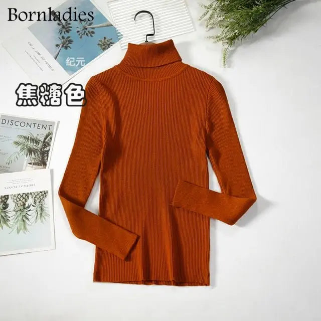 Turtleneck Women Sweaters Autumn Winter Tops Slim Women Pullover Knitted Sweater - Blade & Thread