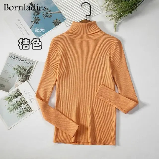 Turtleneck Women Sweaters Autumn Winter Tops Slim Women Pullover Knitted Sweater nowadaysfashion