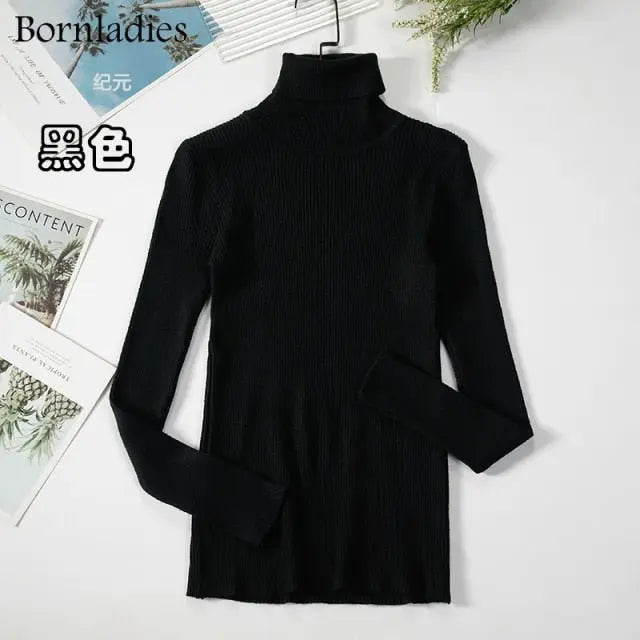 Turtleneck Women Sweaters Autumn Winter Tops Slim Women Pullover Knitted Sweater nowadaysfashion