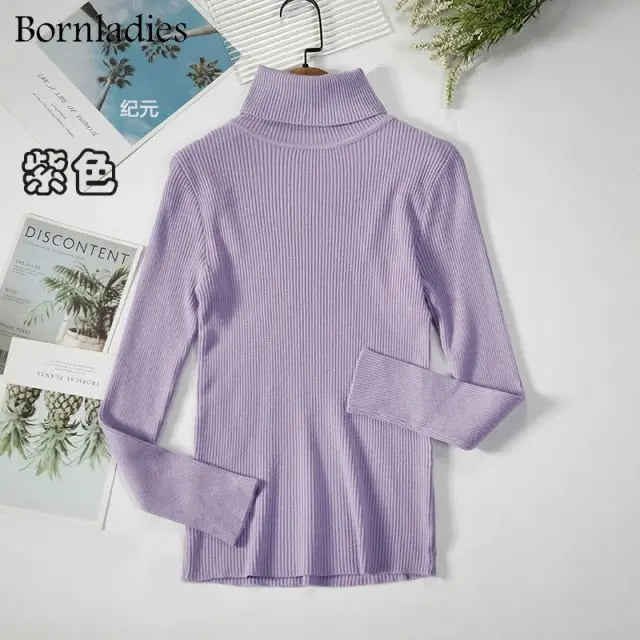 Turtleneck Women Sweaters Autumn Winter Tops Slim Women Pullover Knitted Sweater - Blade & Thread