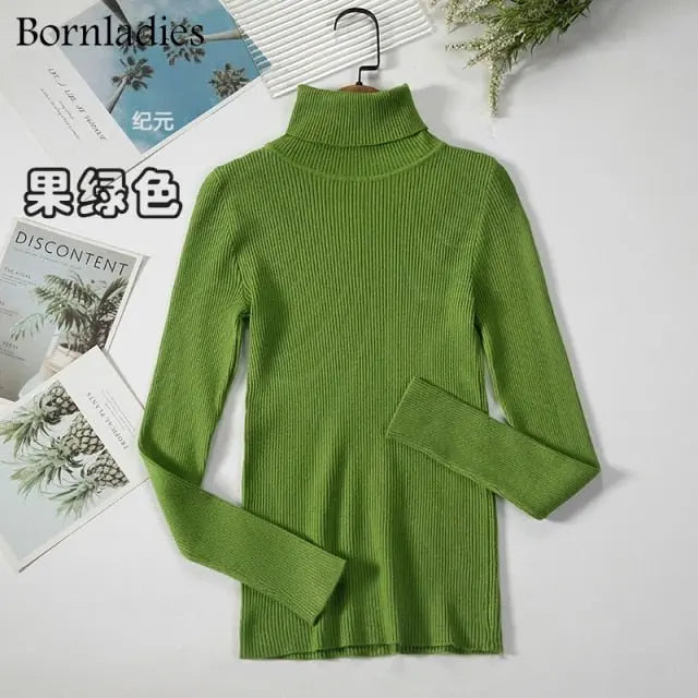Turtleneck Women Sweaters Autumn Winter Tops Slim Women Pullover Knitted Sweater - Blade & Thread