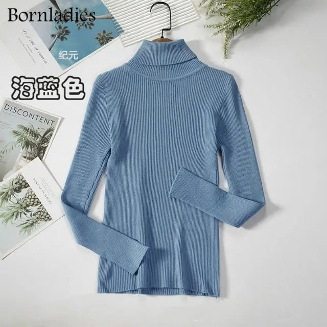 Turtleneck Women Sweaters Autumn Winter Tops Slim Women Pullover Knitted Sweater - Blade & Thread