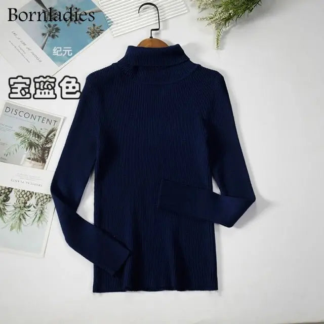 Turtleneck Women Sweaters Autumn Winter Tops Slim Women Pullover Knitted Sweater - Blade & Thread