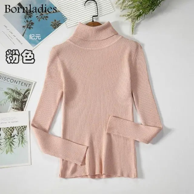Turtleneck Women Sweaters Autumn Winter Tops Slim Women Pullover Knitted Sweater - Blade & Thread