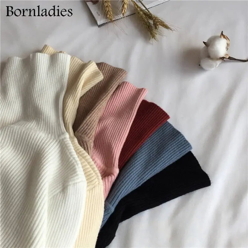 Turtleneck Women Sweaters Autumn Winter Tops Slim Women Pullover Knitted Sweater - Blade & Thread