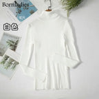 Turtleneck Women Sweaters Autumn Winter Tops Slim Women Pullover Knitted Sweater nowadaysfashion