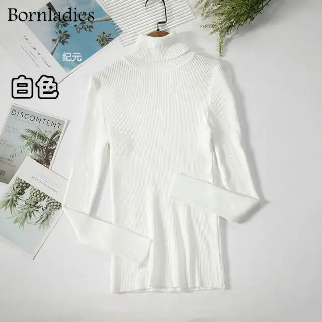 Turtleneck Women Sweaters Autumn Winter Tops Slim Women Pullover Knitted Sweater - Blade & Thread