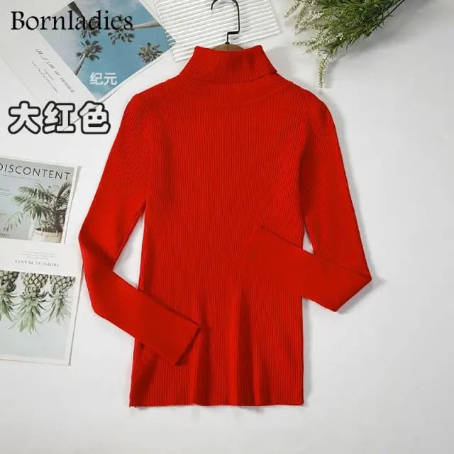 Turtleneck Women Sweaters Autumn Winter Tops Slim Women Pullover Knitted Sweater - Blade & Thread