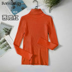 Turtleneck Women Sweaters Autumn Winter Tops Slim Women Pullover Knitted Sweater nowadaysfashion