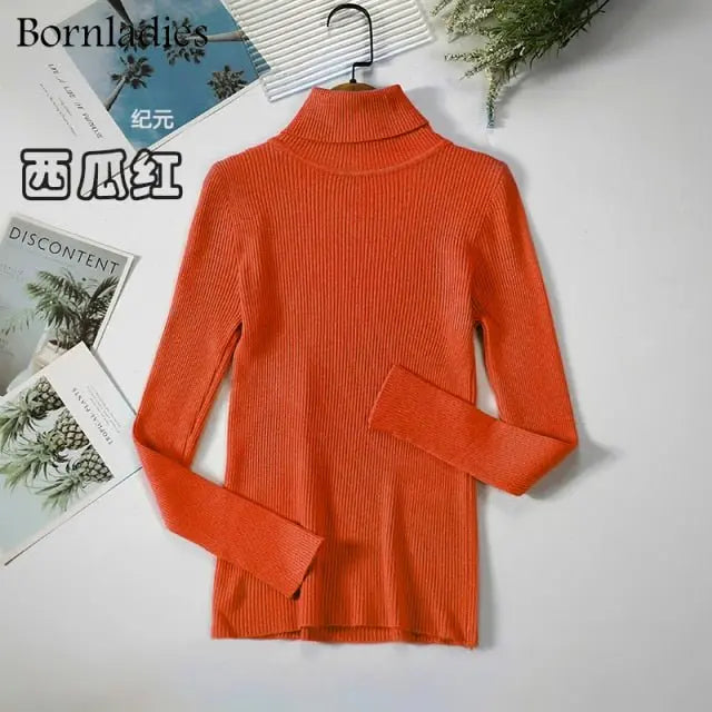 Turtleneck Women Sweaters Autumn Winter Tops Slim Women Pullover Knitted Sweater - Blade & Thread