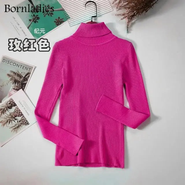 Turtleneck Women Sweaters Autumn Winter Tops Slim Women Pullover Knitted Sweater nowadaysfashion