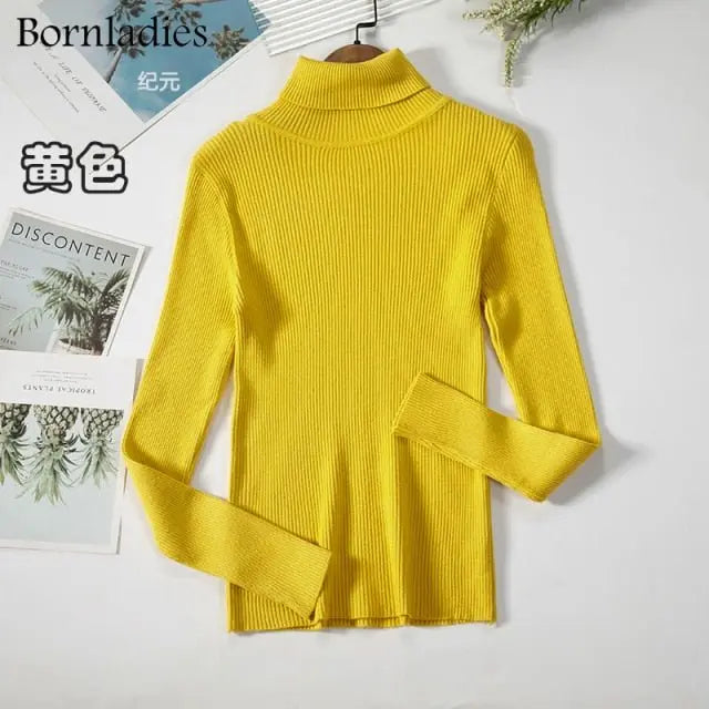Turtleneck Women Sweaters Autumn Winter Tops Slim Women Pullover Knitted Sweater - Blade & Thread
