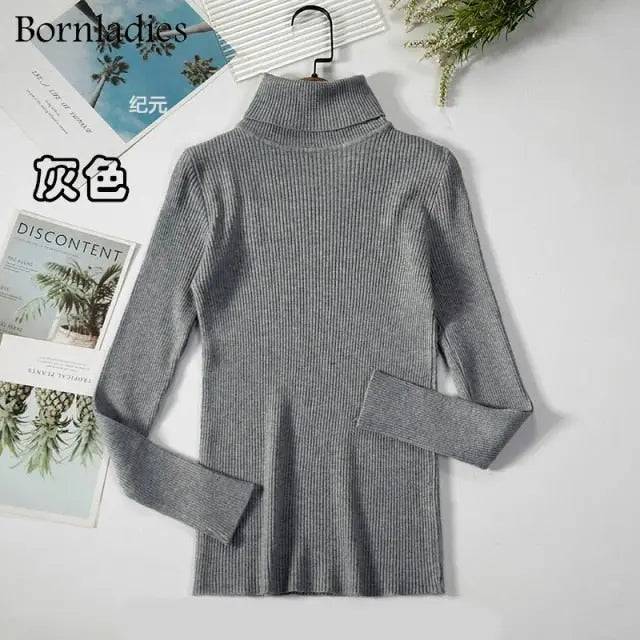 Turtleneck Women Sweaters Autumn Winter Tops Slim Women Pullover Knitted Sweater nowadaysfashion