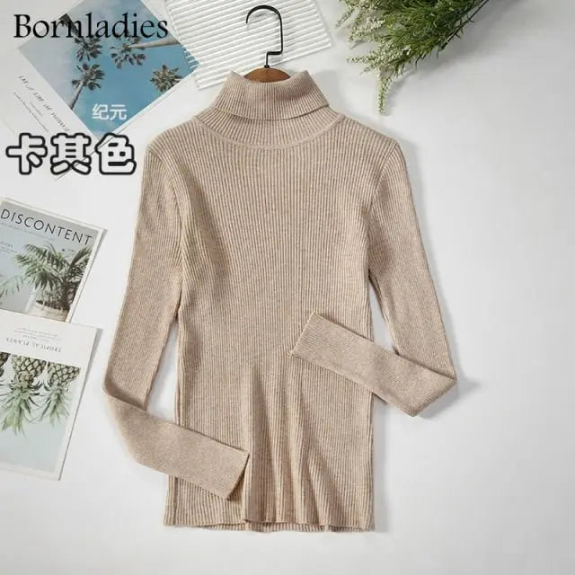 Turtleneck Women Sweaters Autumn Winter Tops Slim Women Pullover Knitted Sweater - Blade & Thread
