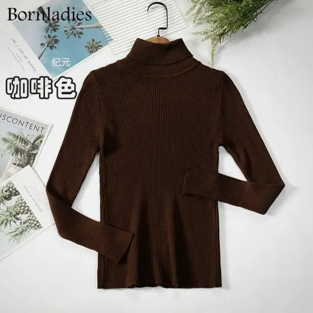 Turtleneck Women Sweaters Autumn Winter Tops Slim Women Pullover Knitted Sweater - Blade & Thread