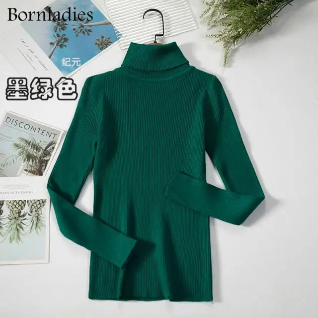 Turtleneck Women Sweaters Autumn Winter Tops Slim Women Pullover Knitted Sweater - Blade & Thread