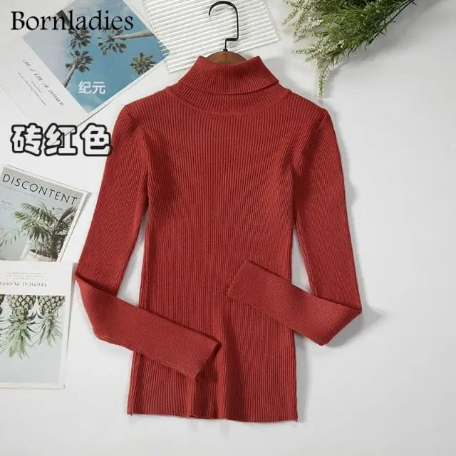 Turtleneck Women Sweaters Autumn Winter Tops Slim Women Pullover Knitted Sweater - Blade & Thread