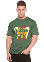 Two Beer Men's Bamboo Viscose/Organic Cotton Short Sleeve Graphic T-Shirt Spun Bamboo