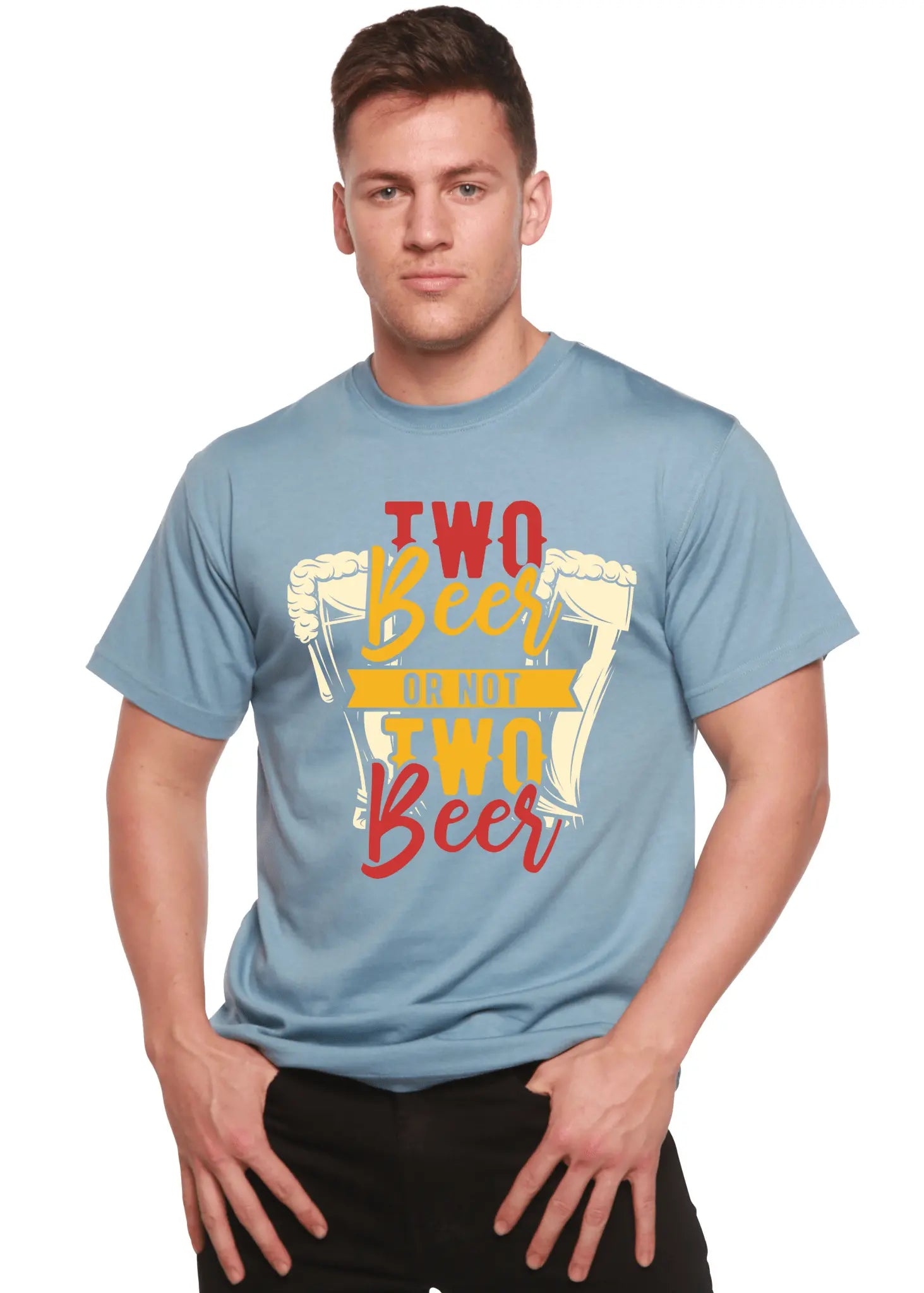 Two Beer Men's Bamboo Viscose/Organic Cotton Short Sleeve Graphic T-Shirt - Blade & Thread