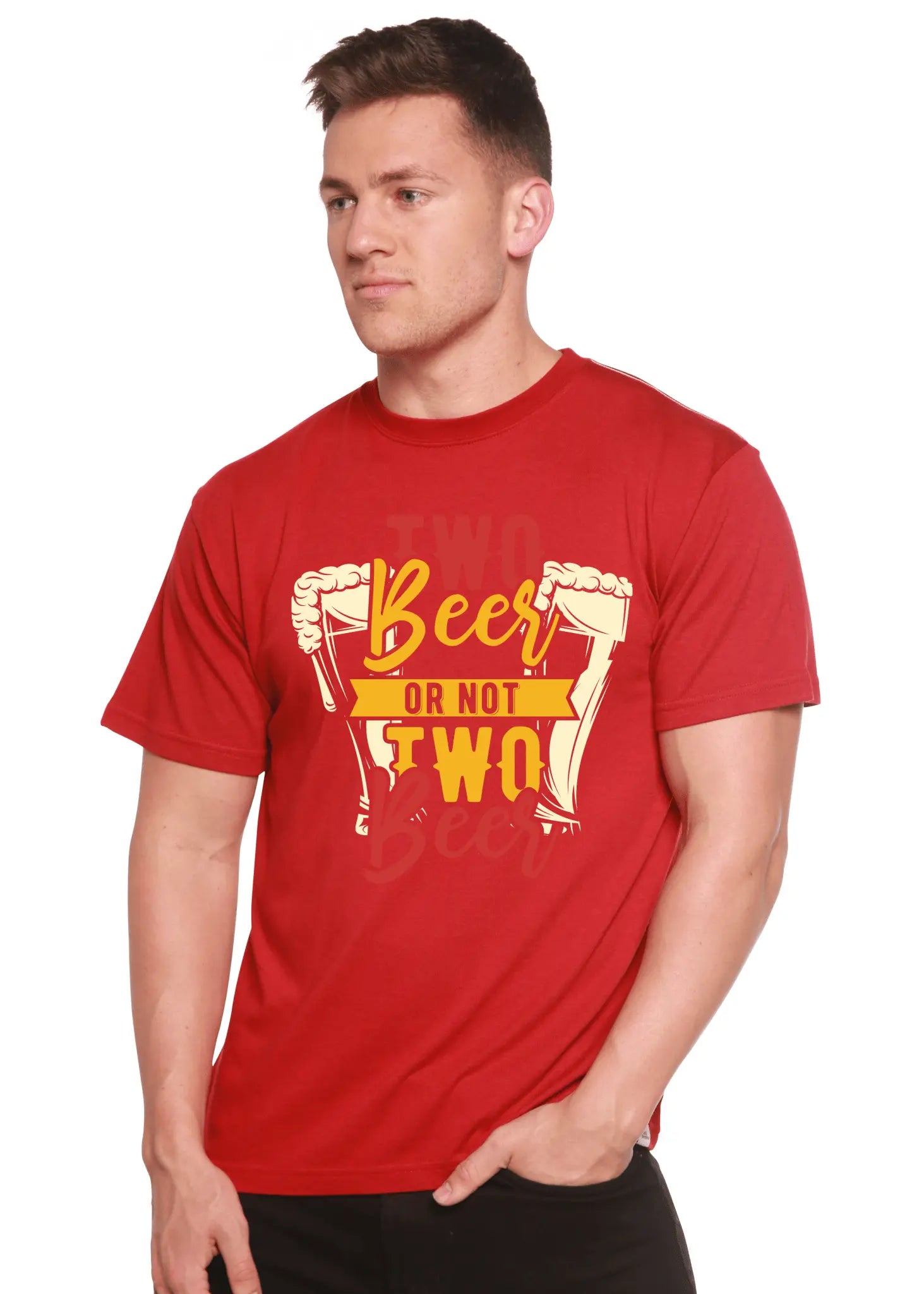 Two Beer Men's Bamboo Viscose/Organic Cotton Short Sleeve Graphic T-Shirt - Blade & Thread