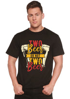 Two Beer Men's Bamboo Viscose/Organic Cotton Short Sleeve Graphic T-Shirt Spun Bamboo