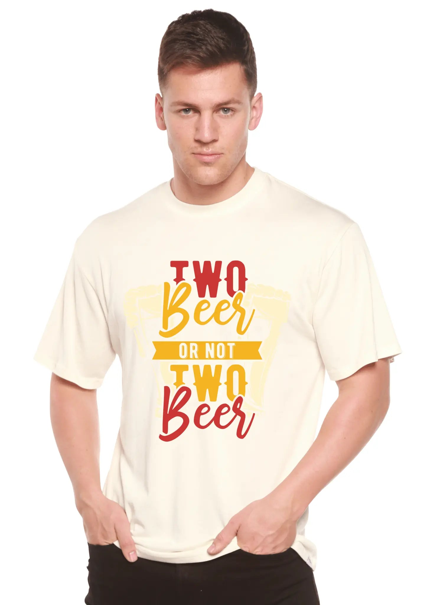 Two Beer Men's Bamboo Viscose/Organic Cotton Short Sleeve Graphic T-Shirt - Blade & Thread
