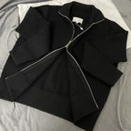Two-way zipper high collar wool jacket nowadaysfashion