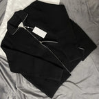 Two-way zipper high collar wool jacket nowadaysfashion