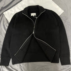 Two-way zipper high collar wool jacket nowadaysfashion