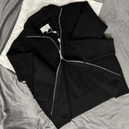Two-way zipper high collar wool jacket nowadaysfashion