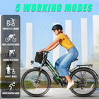 UL2849 Certified 26" Electric Bike for Adults, 750W Peak Motor, 48V 7.8Ah Battery, 19.8 Mph 7-Speed Commuter Ebike with Disc Brakes Blade & Thread