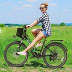 UL2849 Certified 26" Electric Bike for Adults, 750W Peak Motor, 48V 7.8Ah Battery, 19.8 Mph 7-Speed Commuter Ebike with Disc Brakes Blade & Thread