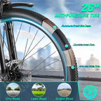 UL2849 Certified 26" Electric Bike for Adults, 750W Peak Motor, 48V 7.8Ah Battery, 19.8 Mph 7-Speed Commuter Ebike with Disc Brakes Blade & Thread