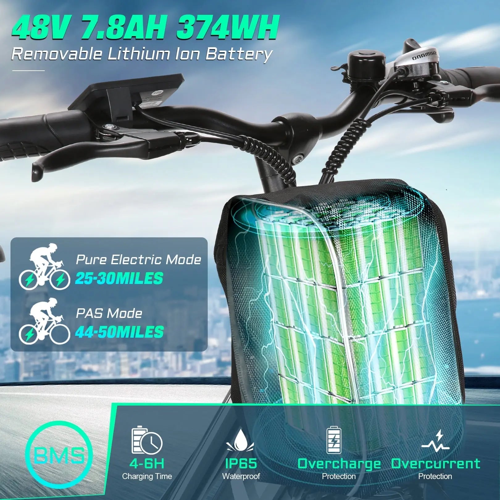 UL2849 Certified 26" Electric Bike for Adults, 750W Peak Motor, 48V 7.8Ah Battery, 19.8 Mph 7-Speed Commuter Ebike with Disc Brakes Blade & Thread
