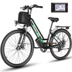 UL2849 Certified 26" Electric Bike for Adults, 750W Peak Motor, 48V 7.8Ah Battery, 19.8 Mph 7-Speed Commuter Ebike with Disc Brakes Blade & Thread