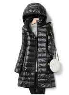 Ultralight Thin Down Jacket White Duck Down Hooded long Jackets  Long Sleeve nowadaysfashion