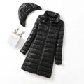 Ultralight Thin Down Jacket White Duck Down Hooded long Jackets  Long Sleeve nowadaysfashion