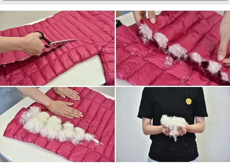 Ultralight Thin Down Jacket White Duck Down Hooded long Jackets Long Sleeve - Blade & Thread