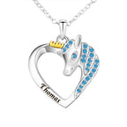 Unicorn Birthstone Rhinestone Custom Name Necklace Child Girl Necklace nowadaysfashion