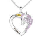 Unicorn Birthstone Rhinestone Custom Name Necklace Child Girl Necklace nowadaysfashion