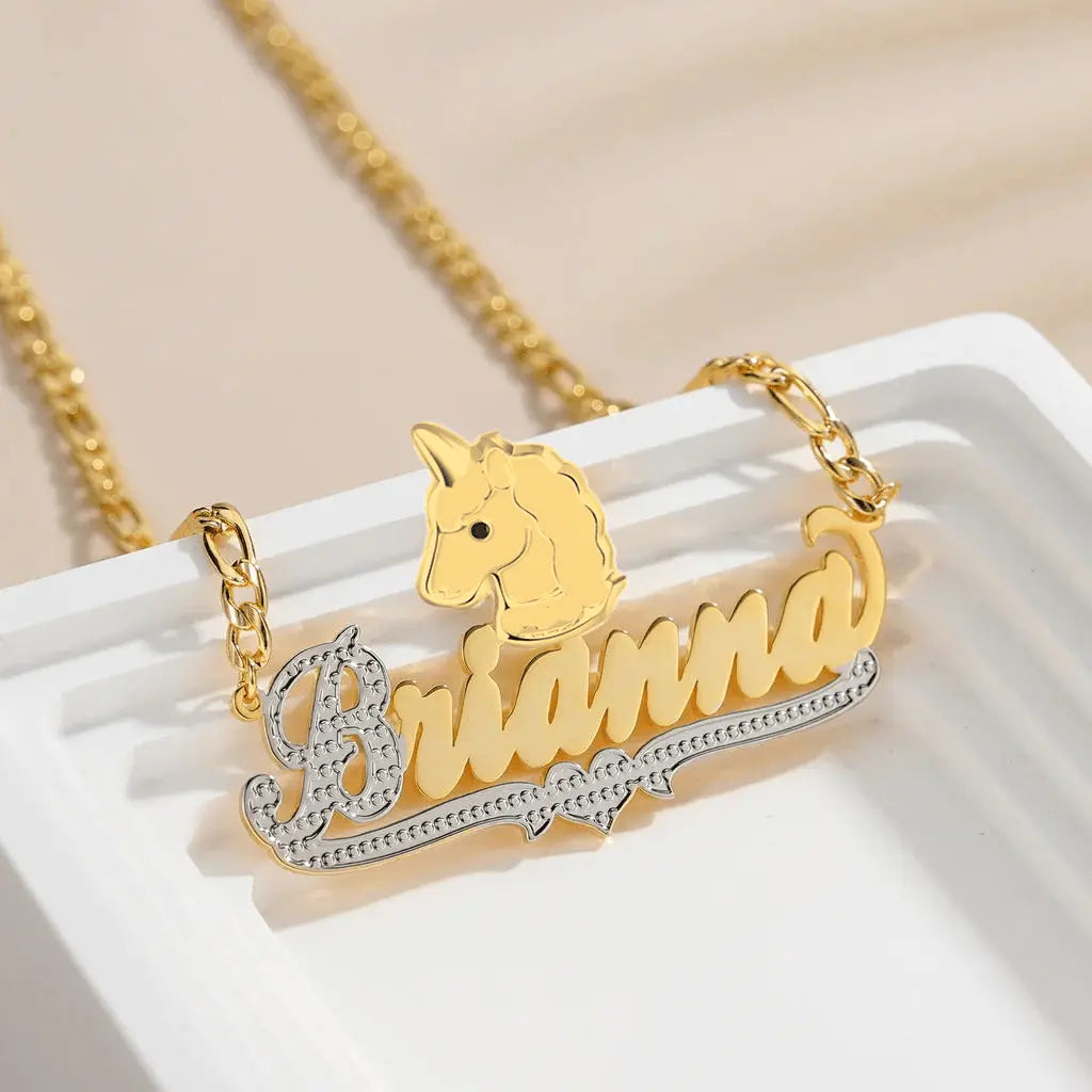 Unicorn Personalized Custom Name Necklace - Blade & Thread