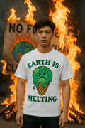 Unisex Eco Graphic T-Shirt – EARTH IS MELTING Sad Globe Ice Cream Print Tee nowadaysfashion